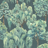 Whispering Willow Wallpaper - Navy - by Esselle Home. Click for more details and a description.