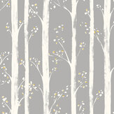 Pretty Trees Wallpaper - Ochre / Grey - by Arthouse. Click for more details and a description.