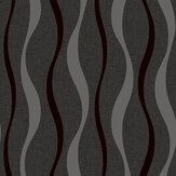Ribbon Geo Wallpaper - Black - by Arthouse
