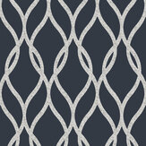 Sequin Trellis Wallpaper - Navy / Silver  - by Arthouse