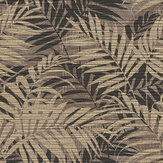 Textured Palm Wallpaper - Gold / Chocolate - by Arthouse