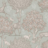 Woodland Scene Wallpaper - Sage Green - by Arthouse