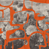 Prehistoric Flowers Mural - Orange - by Tres Tintas