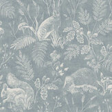 Woodland Toile Wallpaper - Blue - by Crown