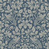 Marlow Wallpaper - Blue - by Crown