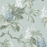 Chestnut Floral Wallpaper - Blue - by Crown