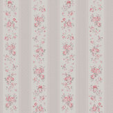 Vintage Rose Stripe Wallpaper - Beige / Pink - by Galerie