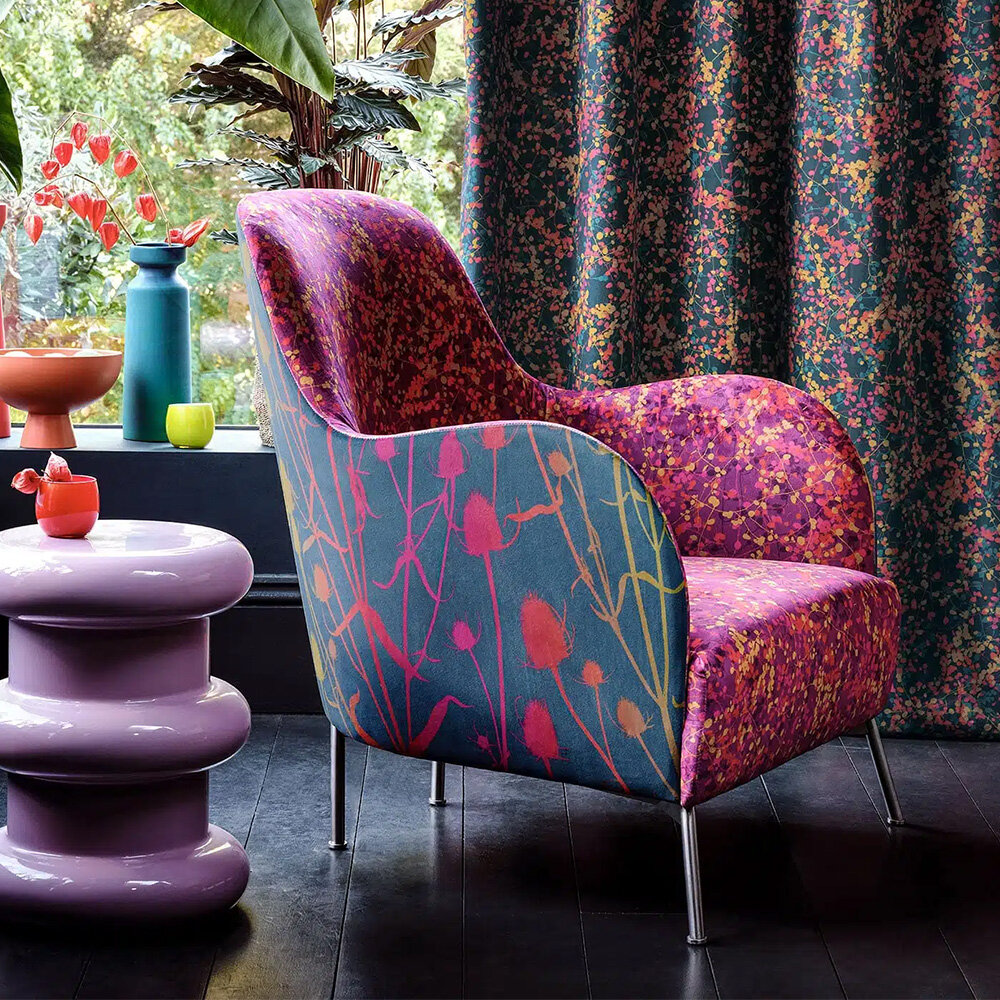 Teasel velvet by Clarissa Hulse - Sunset - Fabric : Wallpaper Direct