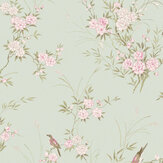 Bird Chinoiserie   Wallpaper - Green - by Shabby Chic by Rachel Ashwell. Click for more details and a description.