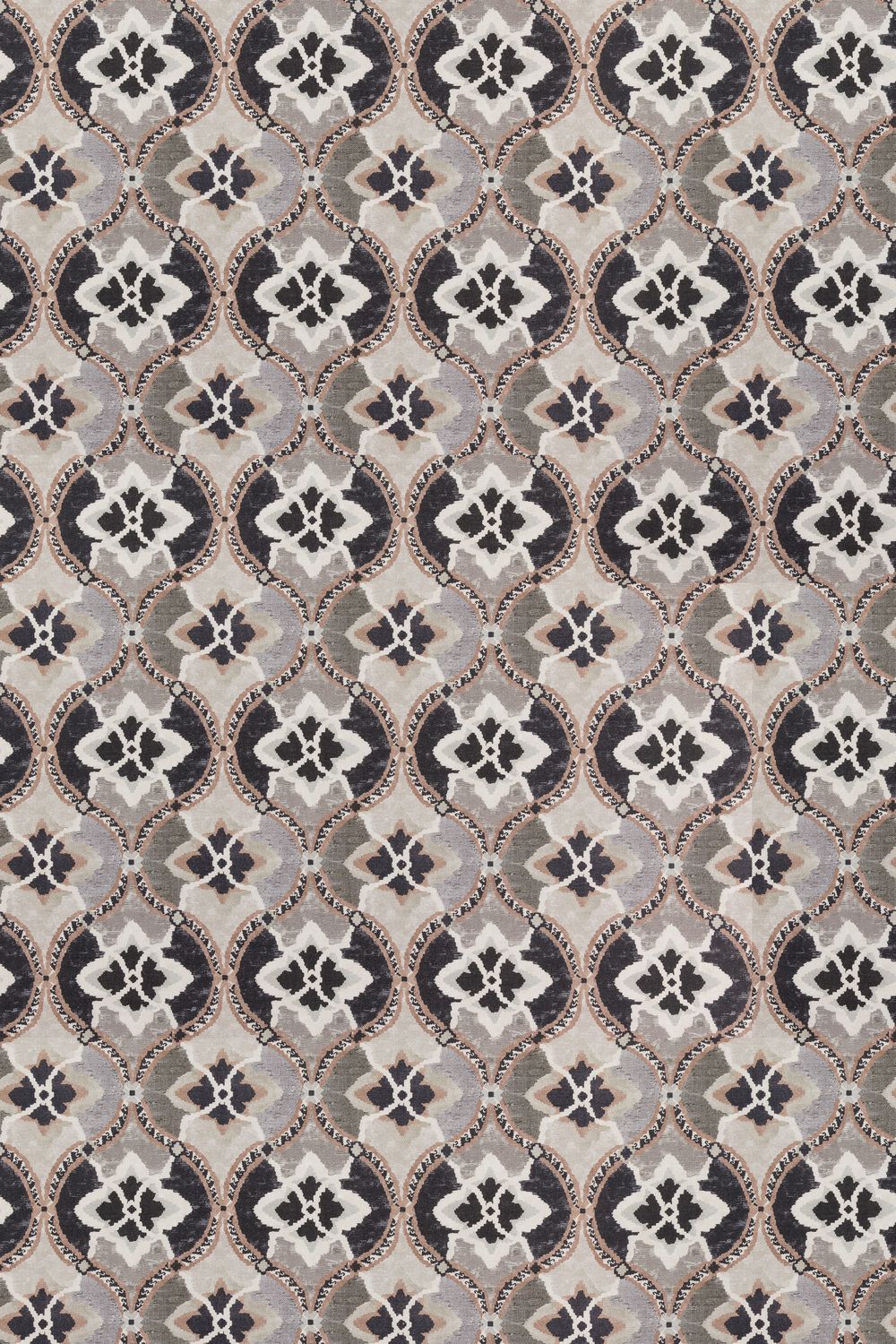 Cyrus by The Design Archives - Charcoal - Fabric : Wallpaper Direct