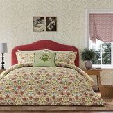 Rose Duvet Cover Set - Green / Rose - by Morris
