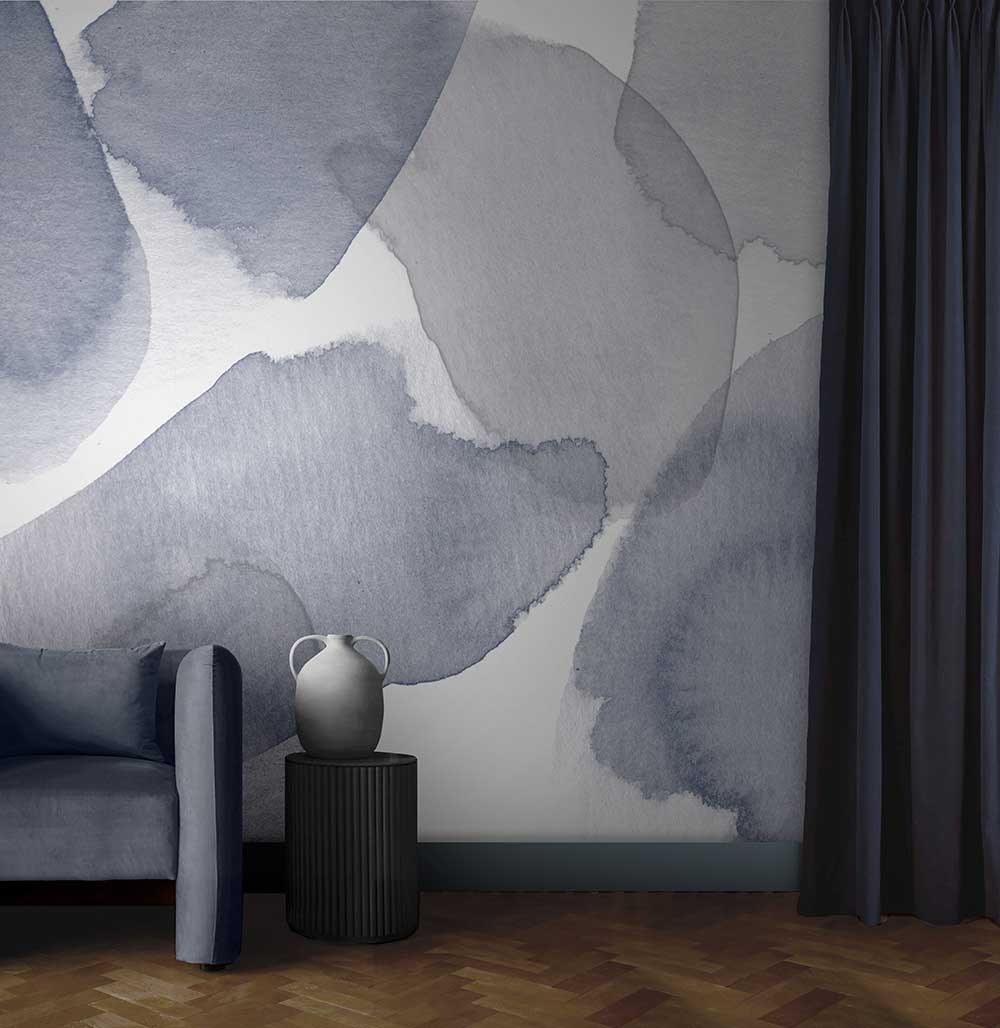Watercolour Stills Mural by Graham & Brown - Ink - Mural : Wallpaper Direct