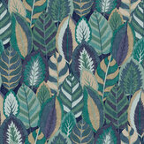 Arty Leaves Wallpaper - Blue - by Superfresco Easy. Click for more details and a description.
