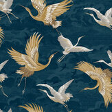 Kranes Wallpaper - Petrol Blue - by Superfresco Easy