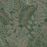 Scattered Leaves Wallpaper - Forest Green - by Superfresco Easy