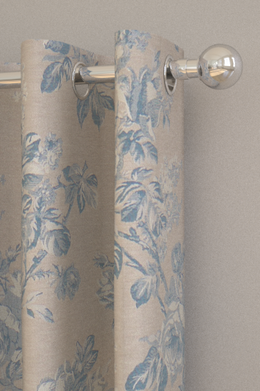 Sorilla Damask curtains by Sanderson - Delft/ Linen - Fabric