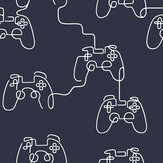 Gamer Doodle Wallpaper - Navy - by Next