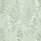 Leaf Sprigs Wallpaper - Sage - by Next