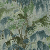 Spanish Moss Wallpaper - Teal - by Today Interiors