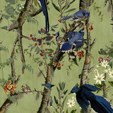 Birds Of Danube Wallpaper Panel - Green - by Mind the Gap