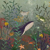 Panoramique Under the Sea Mural - Bleu - Art for the home. Cliquez pour en savoir plus et lire la description.