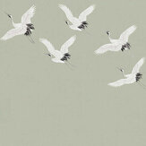 Crane in Flight Mural - Sage - by Art for the home