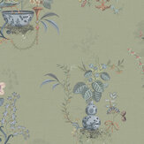 Chinese Porcelain Wallpaper - Light Green - by Eijffinger