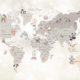Whole Wide World Mural - Neutral - by Art for the home