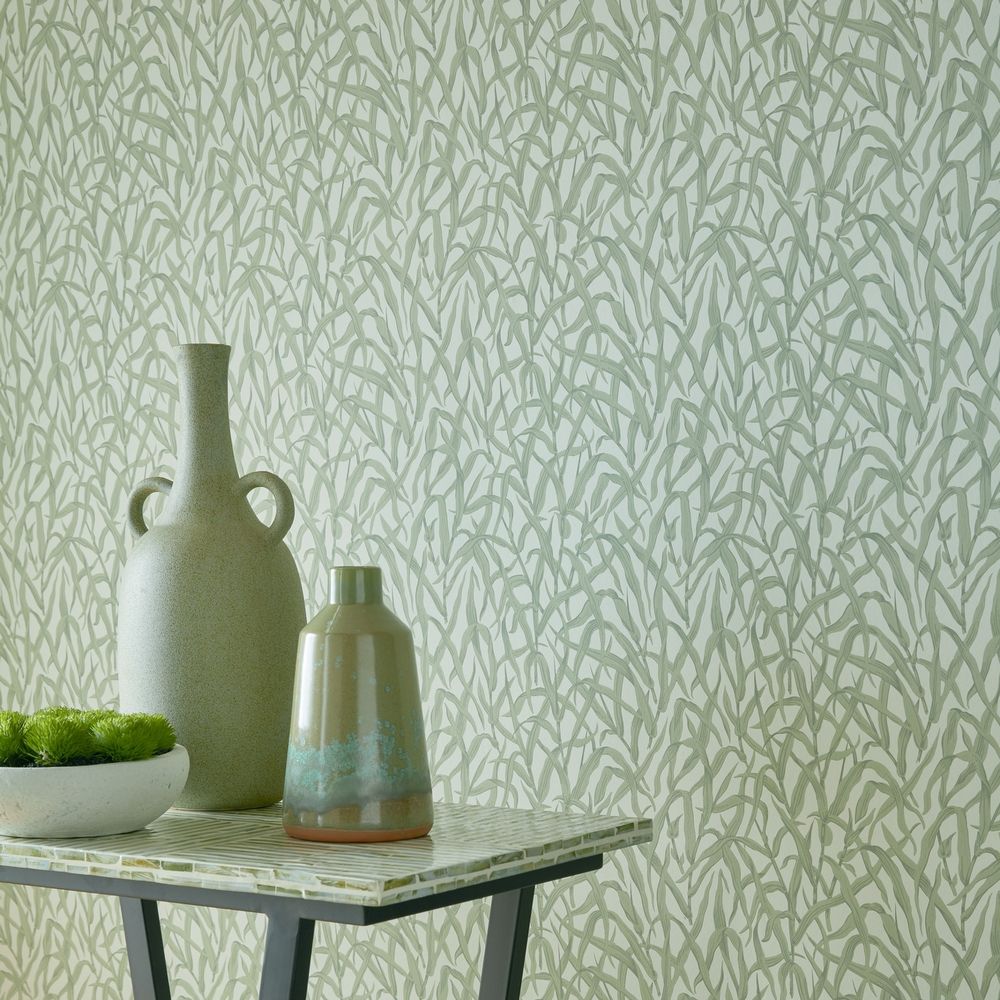 Ornamental Grasses Wallpaper - Sage - by 1838 Wallcoverings