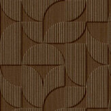 Striped Geometric Wallpaper - Chocolate - by Eijffinger