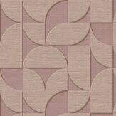 Textured Geometric Wallpaper - Pink/ Beige - by Eijffinger