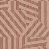 Stripe Shape Overlay Wallpaper - Terracotta Shimmer - by Eijffinger