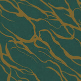 Tidal Drift Wallpaper - Sea Green/ Gold - by Eijffinger