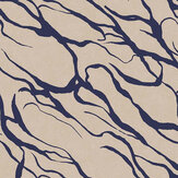 Tidal Drift Wallpaper - Sand/ Deep Blue - by Eijffinger