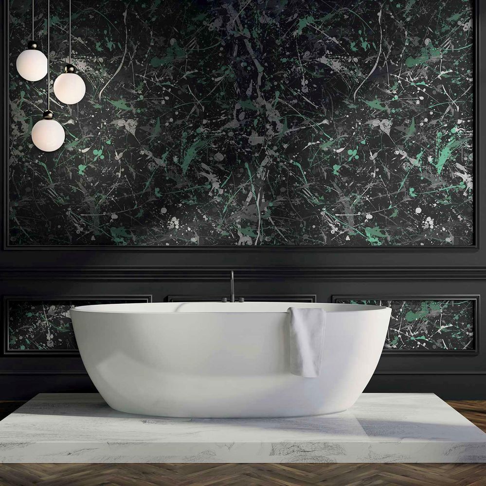 Synchronicities Mural - Mint Neon - by 17 Patterns