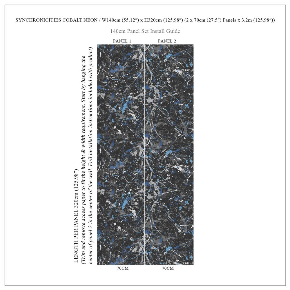 Synchronicities Mural - Cobalt Neon - by 17 Patterns