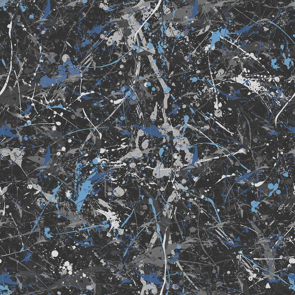 Synchronicities Mural - Cobalt Neon - by 17 Patterns