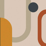 Panoramique Oval Geo Pop Mural - Jaune - Art for the home