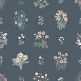 Ängsflora Wallpaper - Navy - by Boråstapeter