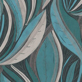 Hawaii Wave Wallpaper - Teal - by Metropolitan Stories