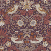 Strawberry Thief Wallpaper - Plum - by William Morris at Home