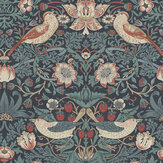Strawberry Thief Wallpaper - Deep Blue - by William Morris at Home