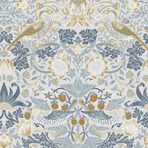 Strawberry Thief Wallpaper - Soft Blue - by William Morris at Home