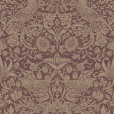 Strawberry Thief Wallpaper - Burgundy - by William Morris at Home