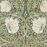 Pimpernel Wallpaper - Green - by William Morris at Home