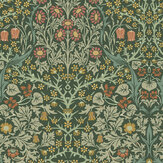 Blackthorn Wallpaper - Deep Green - by William Morris at Home
