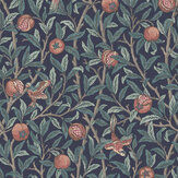 Bird & Pomegranate Wallpaper - Navy Blue - by William Morris at Home