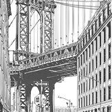 Brooklyn Bridge Mural - Black / White - by Grandeco