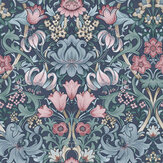 Fleurmont Wallpaper - Navy / Blush - by Albany