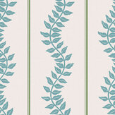Papier peint Laurel Leaf Stripe  - Bleu et vert - Graham & Brown